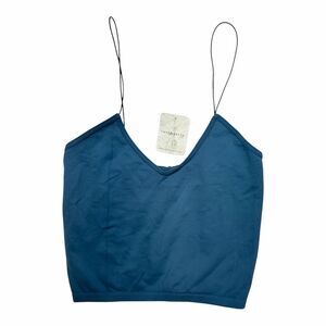 Brand New Free People Seamless Skinny Strap Crop Cami Women's Size XS/S Blue